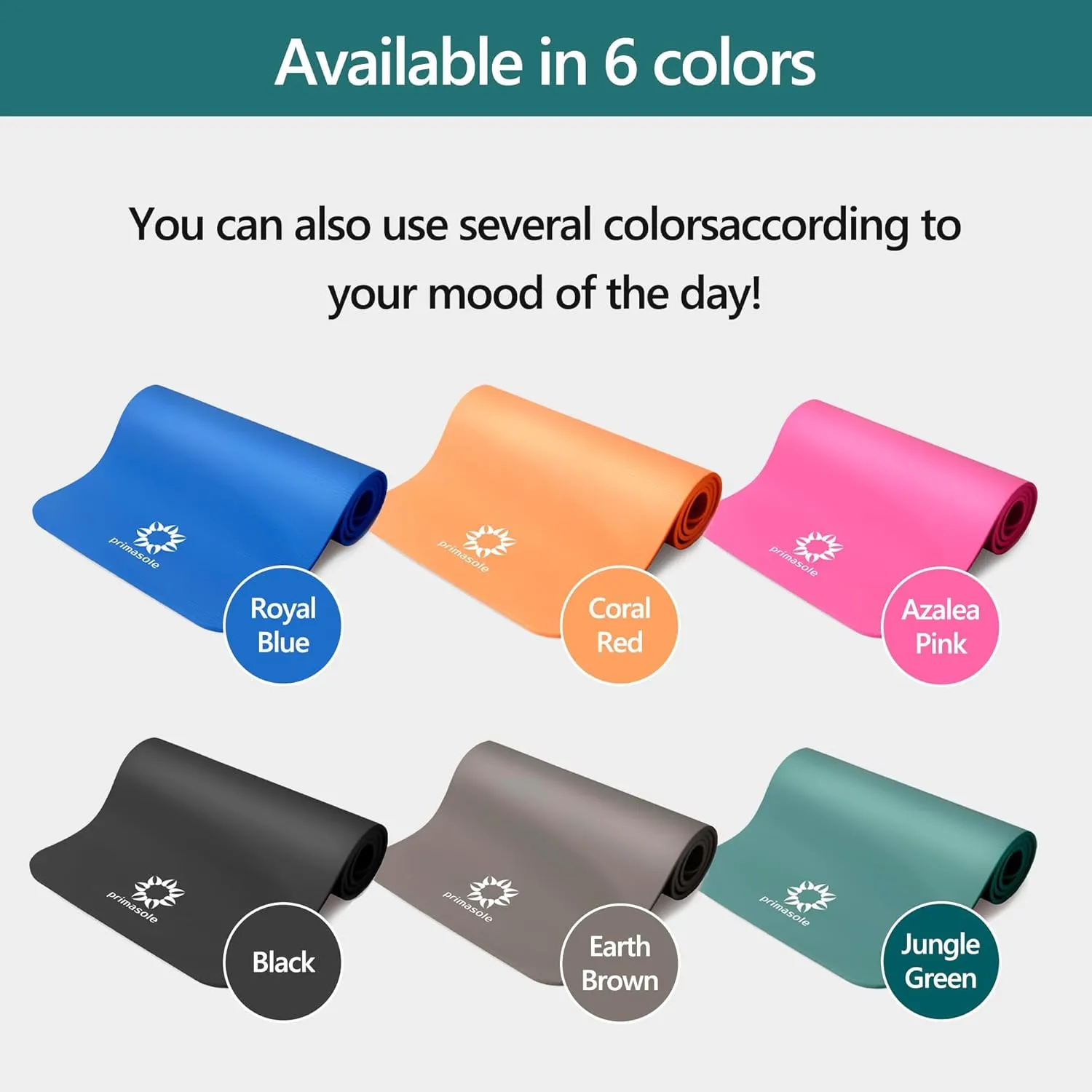1/2 Thick Exercise Mat with Carry Strap & Case Mat for Yoga Pilates Fitness at Home and Gym 72" L x 24" W