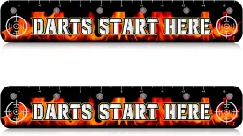 Amyhill 2 Pcs Dart Floor Marker Dart Throw Line Accessories for Players Party Game, 23.23 x 4.15 Inches