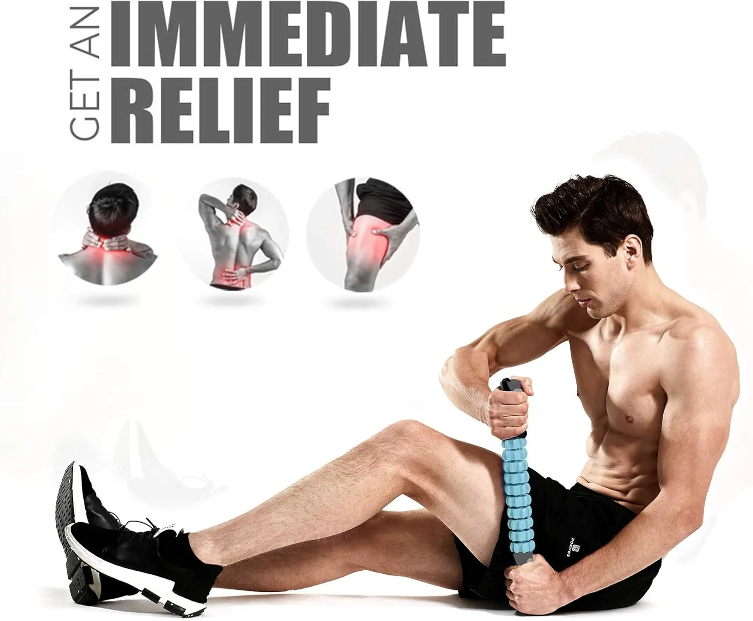 Athlete Muscle Roller, Fascia Muscle Roller Releases Fascia to Reduce Pain, Cellulite Massager,Massage Tool to Relieve Soreness and Stiffness of Body Parts Calves, Thighs, Shoulders