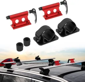 AUXMART Bike Fork Mount Universal Bike Block Fork Mount for 9mmx100mm, 2 Sets CNC Aluminum Quick-Release Fork Mount Bike Roof Rack Carrier Holders Brackets (Red)