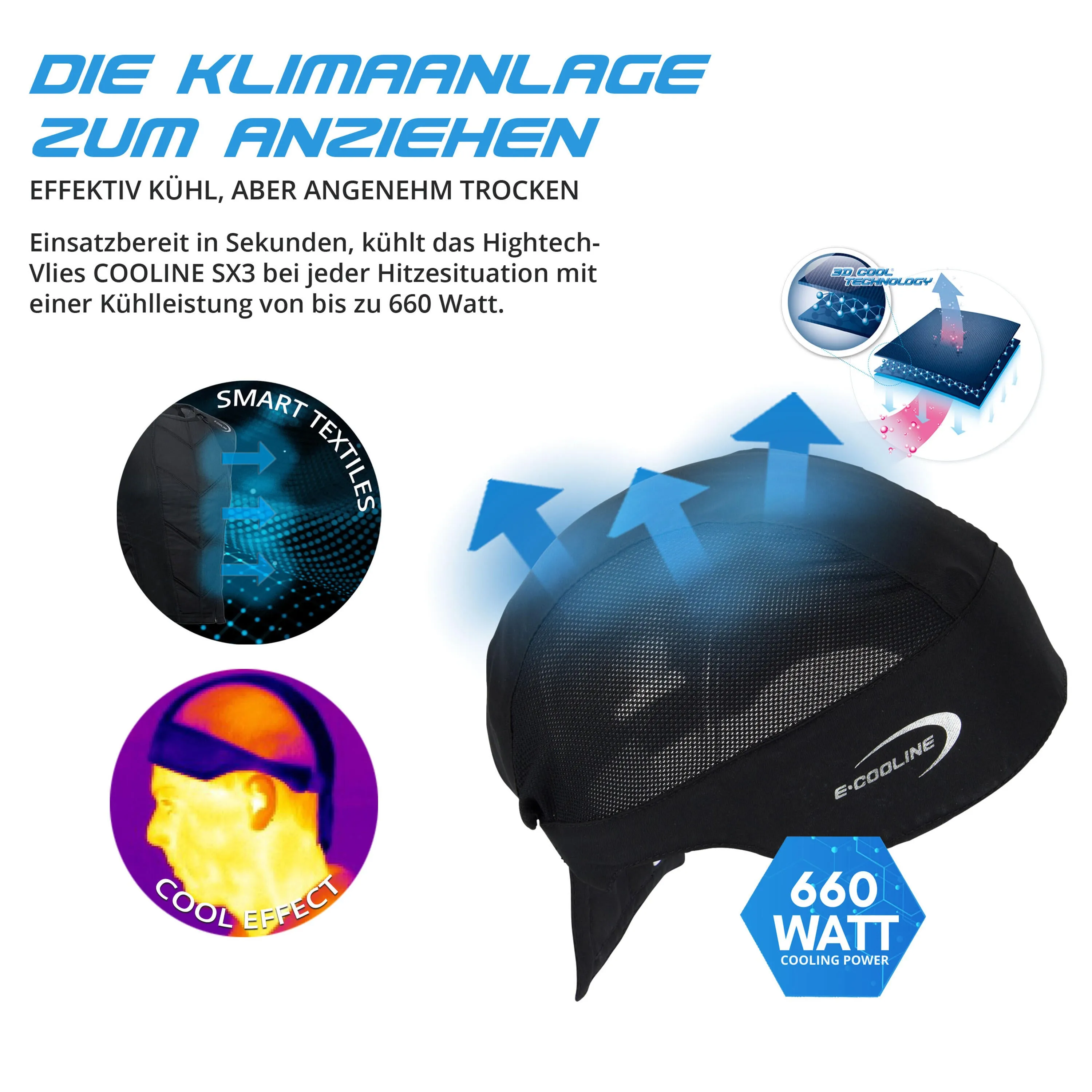 Bandana Eooline Powercool SX3 BandanaAir cooling, black