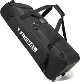 Baseball Bag with Wheels for 4 Bats,Soft Rolling Baseball Bag With Multi-Pockets, Fence Hook, Holds All Baseball Equipment.