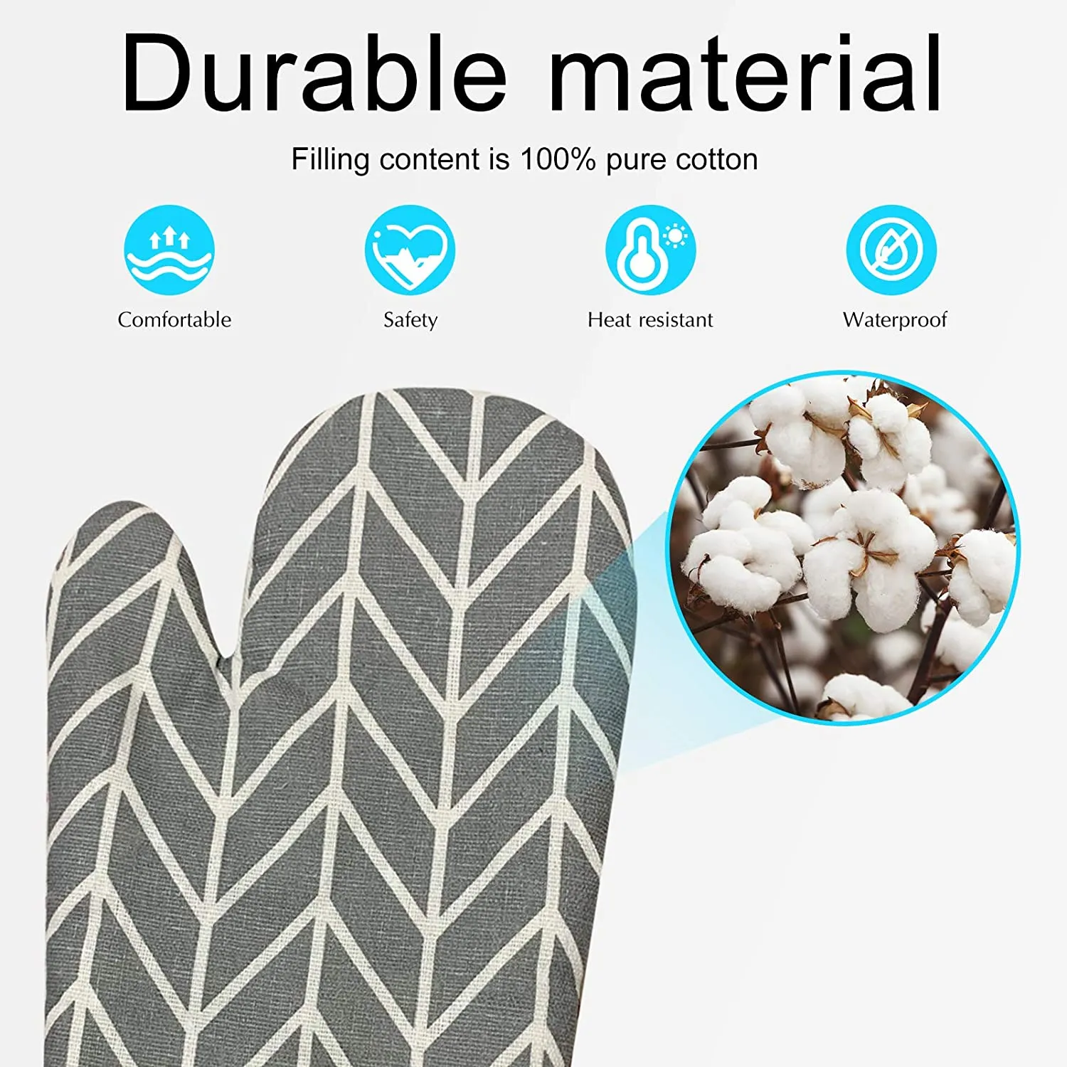 Cotton Oven Mitts ,Pot Holders Heat Resistant Cooking Gloves |  Yellow Pattern