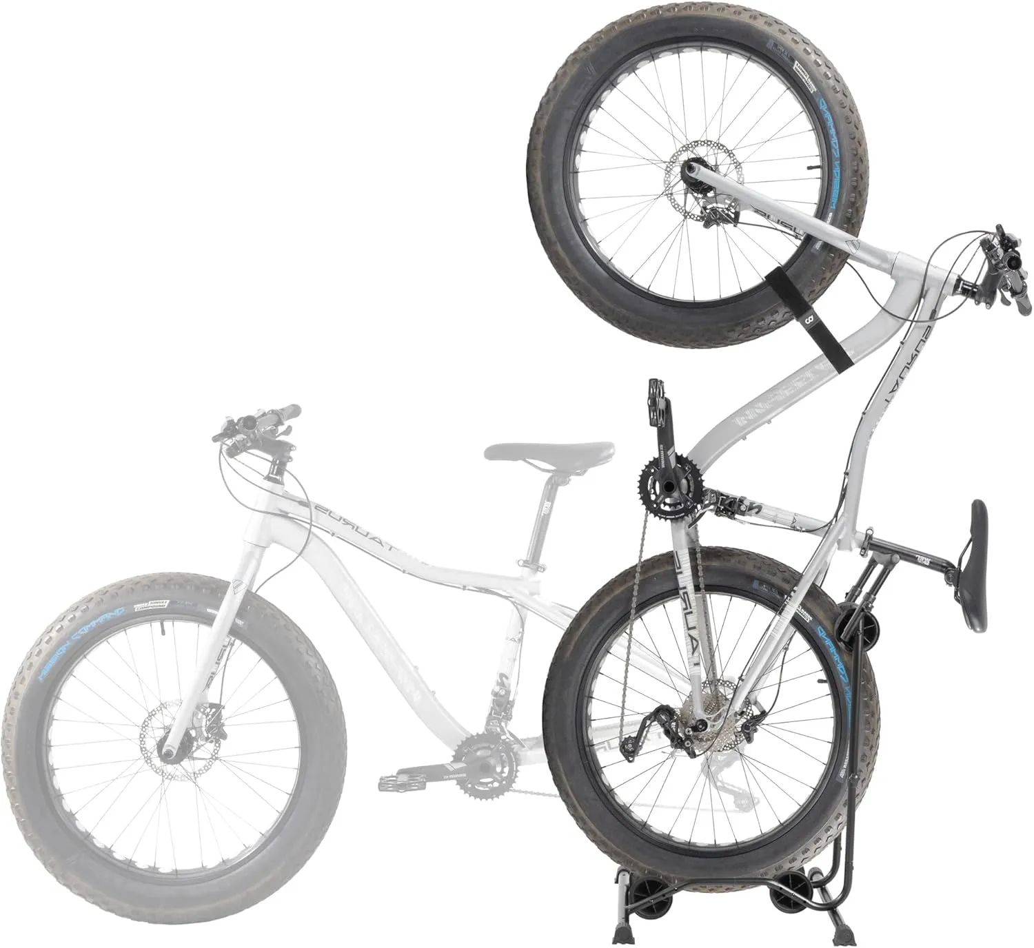 CyclingDeal Upright Fat Tire Bike Stand - Vertical & Horizontal Bicycle Stand Bicycle Storage - Premium Vertical Bike Rack Garage - Bicycle Rack Bike Storage Stand - Wheel Size up to 29"