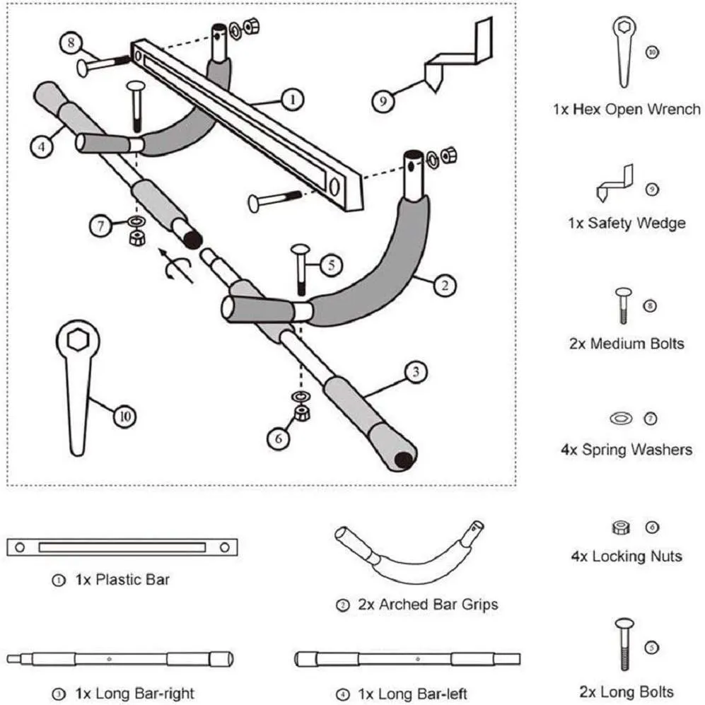 Doorway Pull Up Bar - Multifunctional Portable Gym System