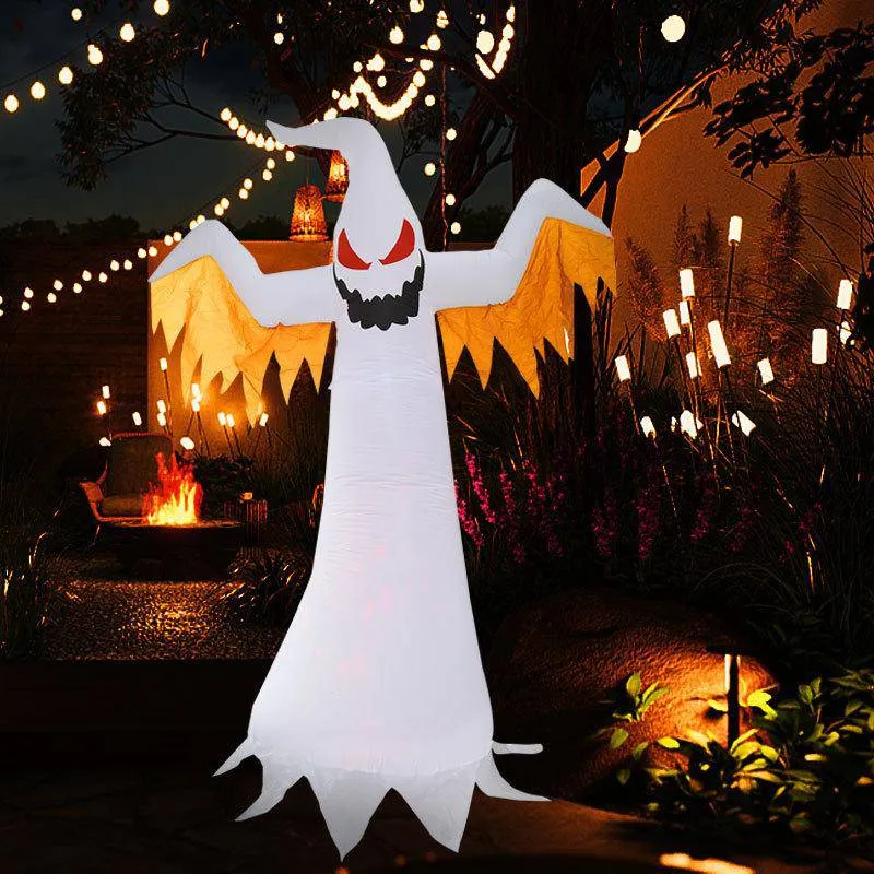 Halloween Inflatable Glowing Terror LED Ghost Halloween Decoration Prop (8ft High)