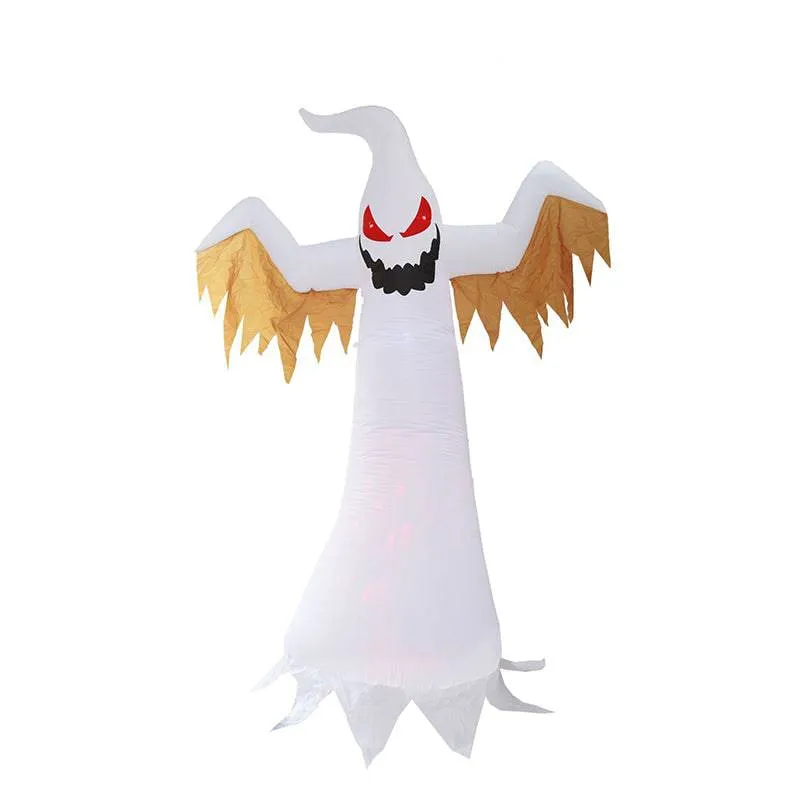 Halloween Inflatable Glowing Terror LED Ghost Halloween Decoration Prop (8ft High)