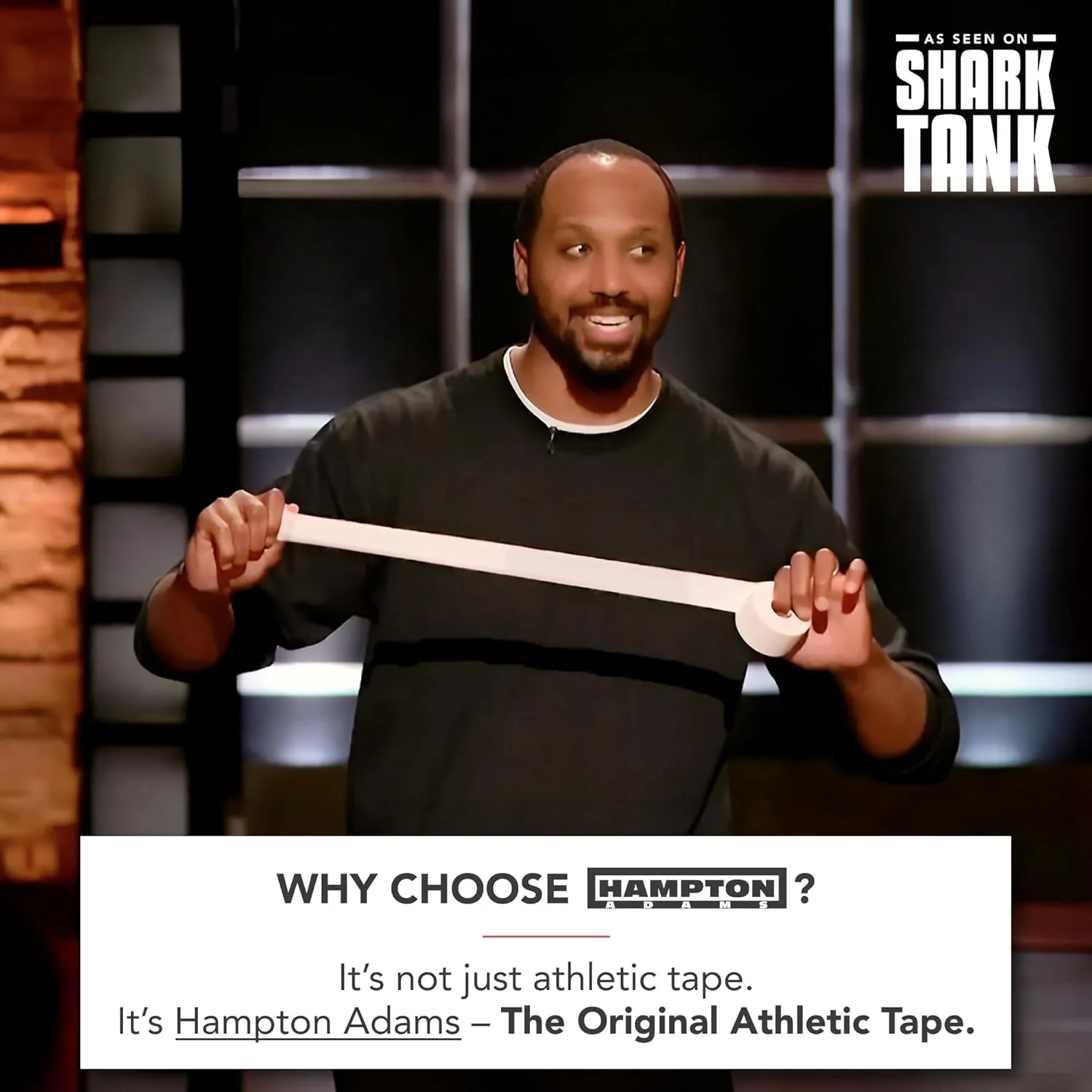 Hampton Adams | As Seen on Shark Tank | Original Sports Medical Athletic Tape (8-Pack) | 45ft Rolls | No Sticky Residue Easy Tear | for Athletes Trainers First Aid Injury Wrap | Ankles Wrist