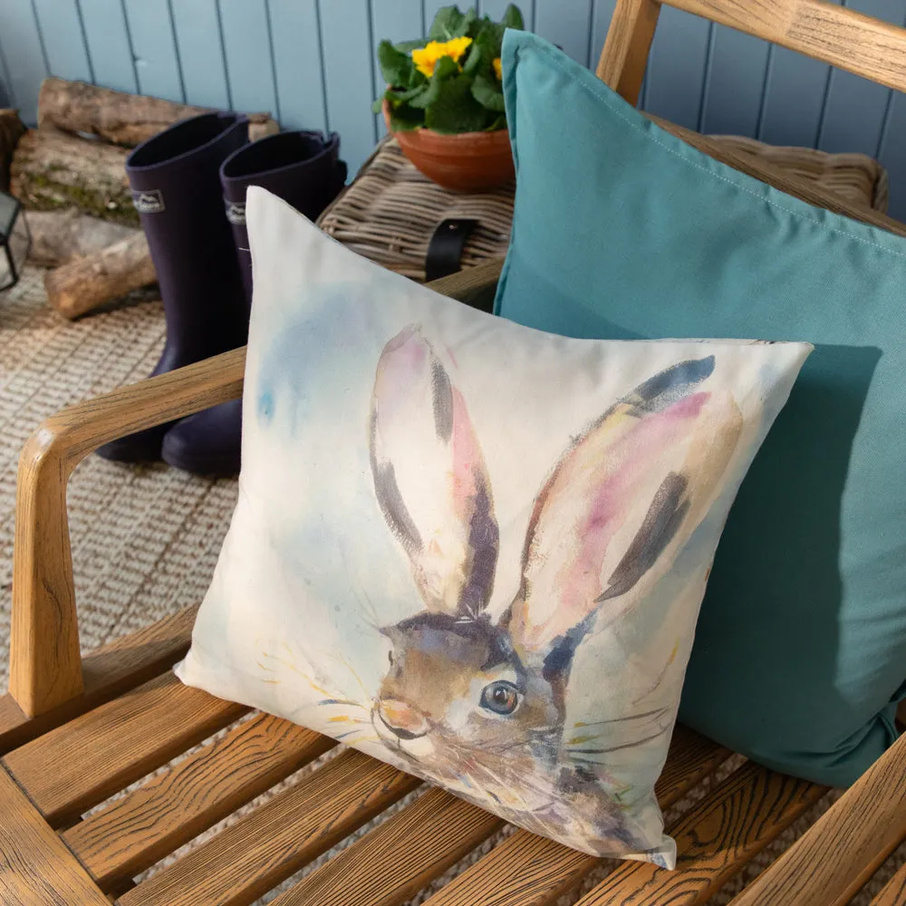 Harriet Hare Outdoor Cushion Blue