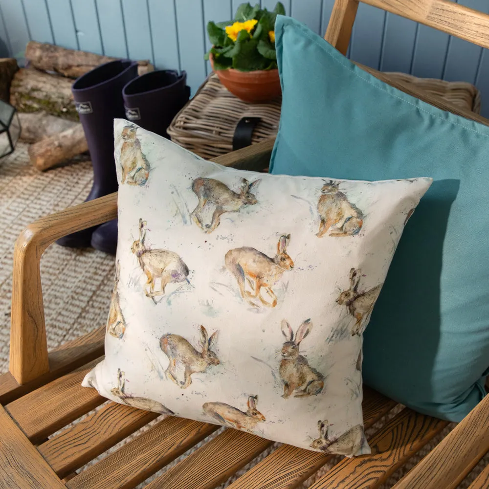 Harriet Hare Outdoor Cushion Blue