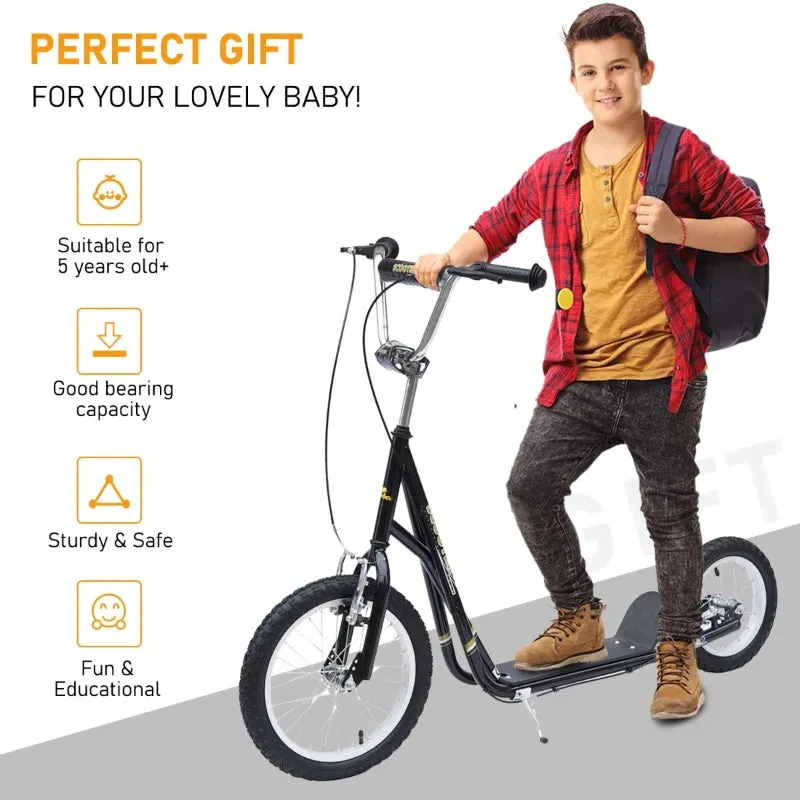 HOMCOM Stunt Scooter with 16" Wheels - Black