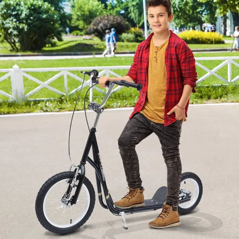 HOMCOM Stunt Scooter with 16" Wheels - Black