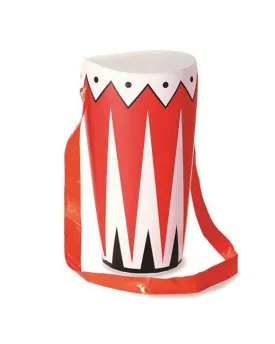 Inflatable Drum with Neck Strap Blow Up Decor Bongo Jungle Theme Party Prop