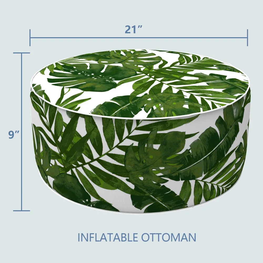 Inflatable Ottoman Palm Green LVTXIII Outdoor