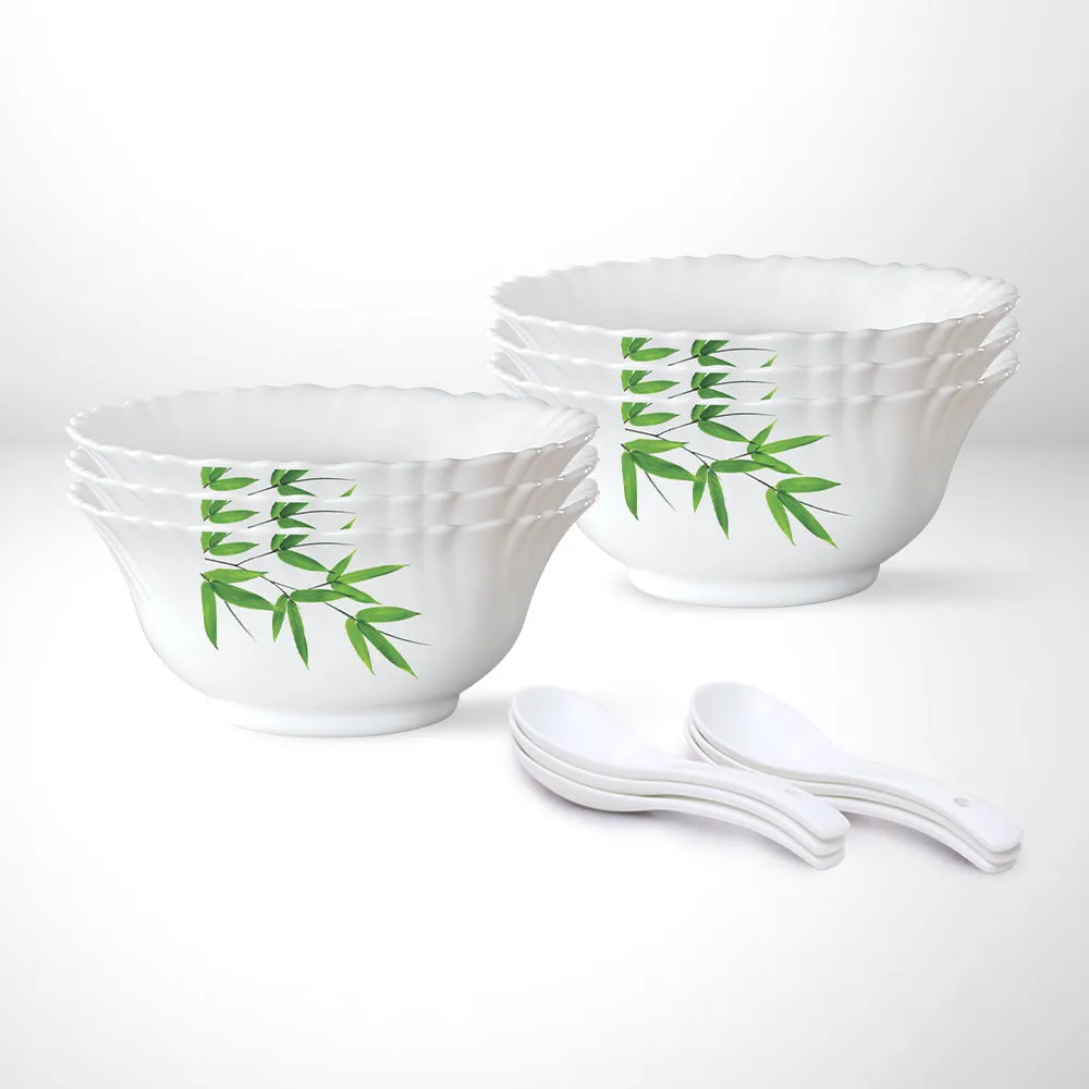 Larah by Borosil Bamboo Leaves Soup Bowl Set