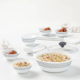 Larah by Borosil Cone Black Grey Soup Set