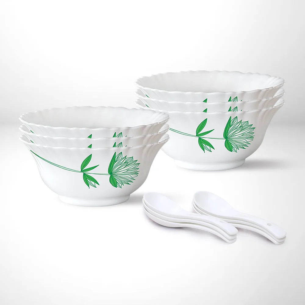 Larah by Borosil Green Lily Soup Bowl Set