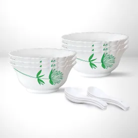 Larah by Borosil Green Lily Soup Bowl Set