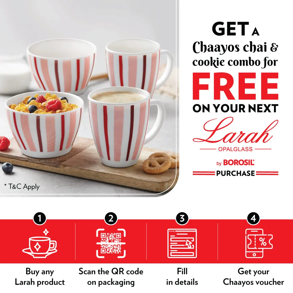Larah by Borosil Oriental Soup Bowl w Saucer Set