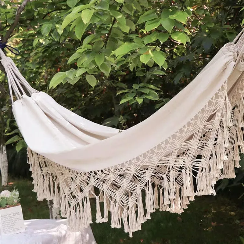 Large Handmade Brazilian Hammock Indoor Outdoor for Home, Bedroom, Patio, Porch, Yard, Beach, Boho Decor Swinging Decoration - 78" X 57"
