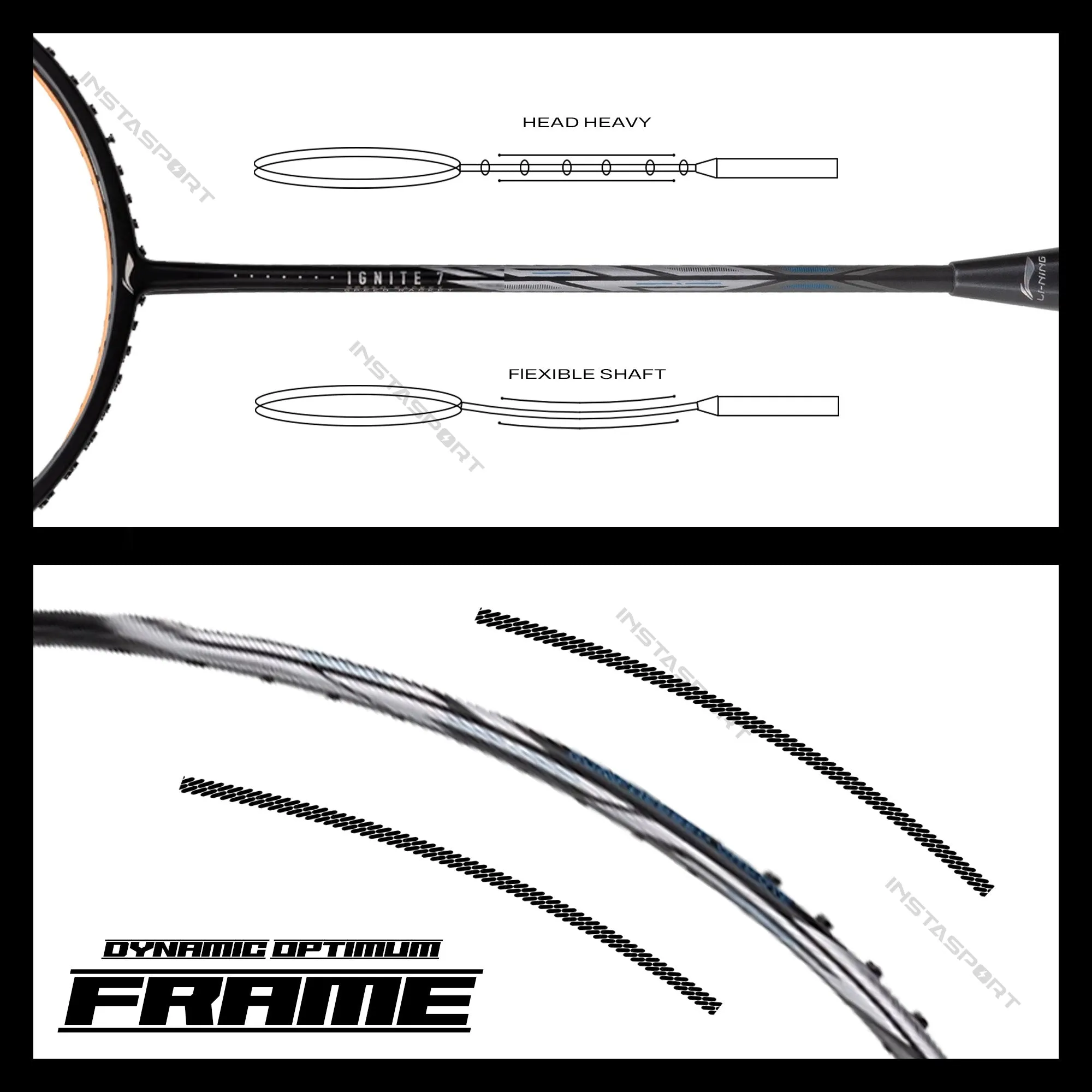 Li-Ning Ignite 7 Badminton Racket (Black/Silver)