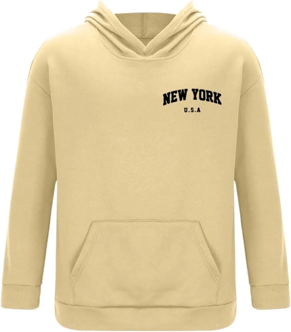 Men's Hooded Tracksuit 2 Piece Set Casual New York Letter Print Athletic Outfit with Jogger Pants Sweatsuits Sets