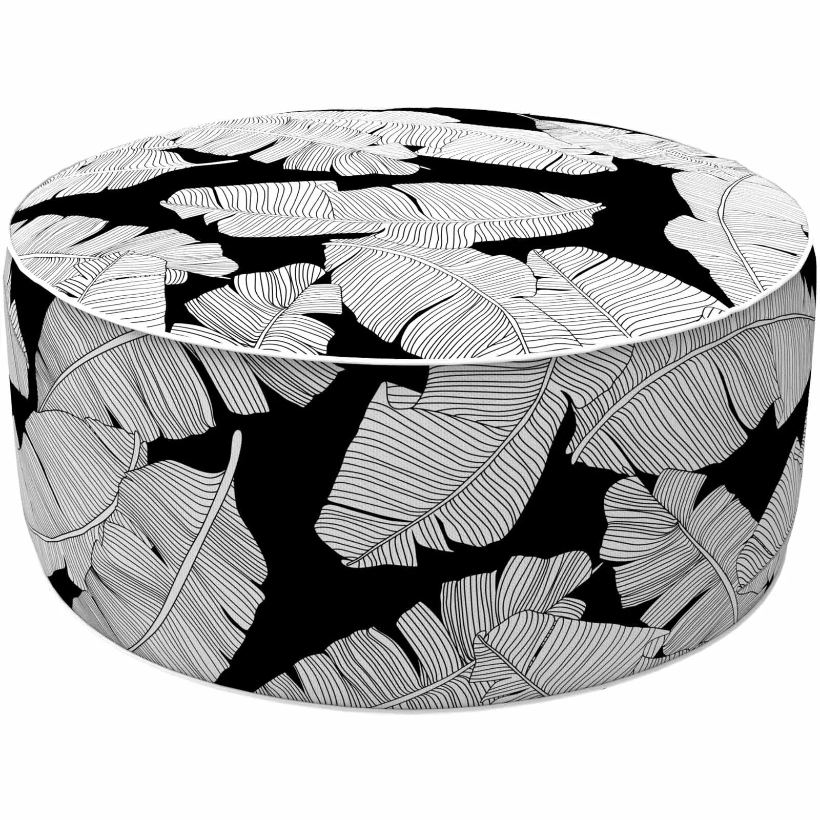 Ottoman Inflatable Black Lush Leaf Jungle LVTXIII Outdoor