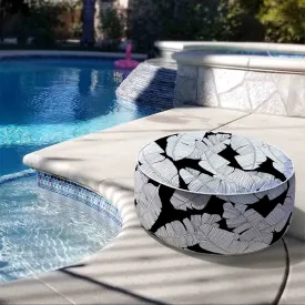 Ottoman Inflatable Black Lush Leaf Jungle LVTXIII Outdoor