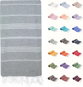 Park & Oz Turkish Beach Towel  Oversized 100% Cotton, Quick-Dry, Absorbent, Sand-Free Blanket (72 x 40)  Extra Large, Lightweight Pool Towel for Adults, Women, Men  Sand Resistant & Perfect Travel