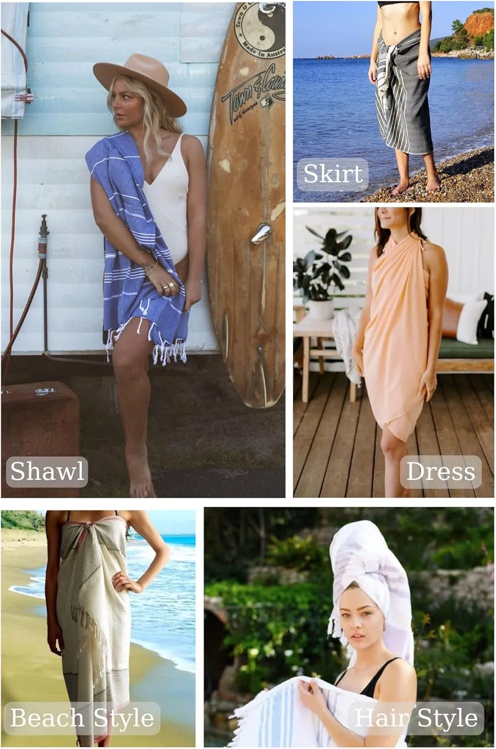 Park & Oz Turkish Beach Towel  Oversized 100% Cotton, Quick-Dry, Absorbent, Sand-Free Blanket (72 x 40)  Extra Large, Lightweight Pool Towel for Adults, Women, Men  Sand Resistant & Perfect Travel