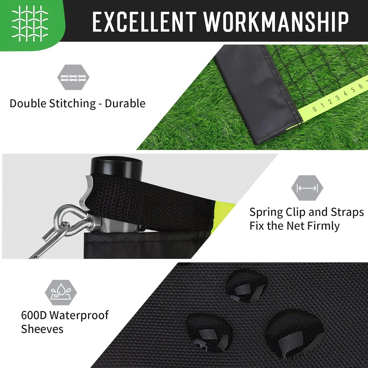 Portable Badminton Net with 4 Badminton Rackets, Durable Badminton Net Set for Driveway Backyard, Stable Game Net System with Carring Bag
