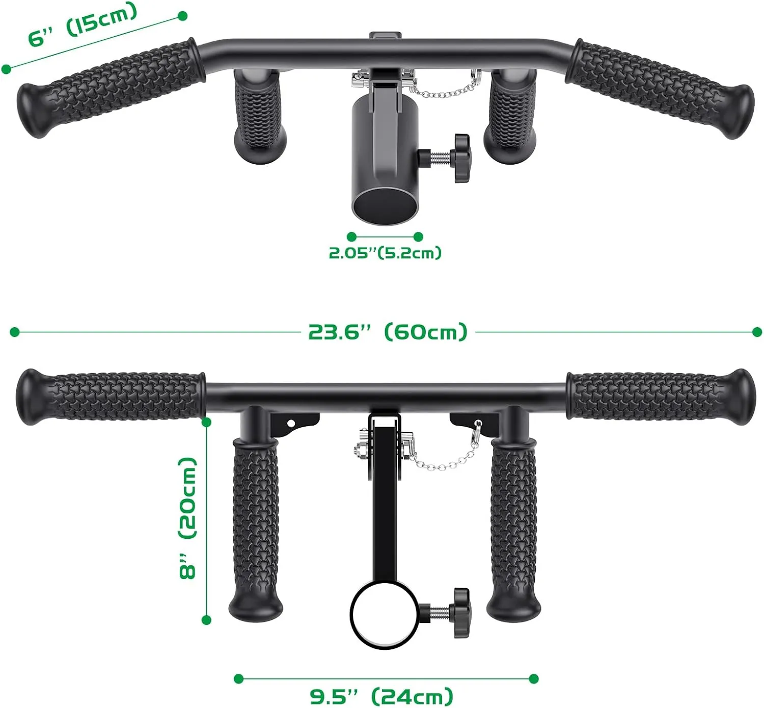 SELEWARE V Bar & T Bar Landmine Handle Attachment for 2" Barbell Bar, Solid Multi-Grip Landmine Handle T Row Attachment with Non-Slip Rubber Handle, Fits 2" Olympic Bars Strength Training Bars