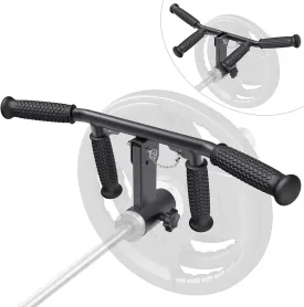 SELEWARE V Bar & T Bar Landmine Handle Attachment for 2" Barbell Bar, Solid Multi-Grip Landmine Handle T Row Attachment with Non-Slip Rubber Handle, Fits 2" Olympic Bars Strength Training Bars