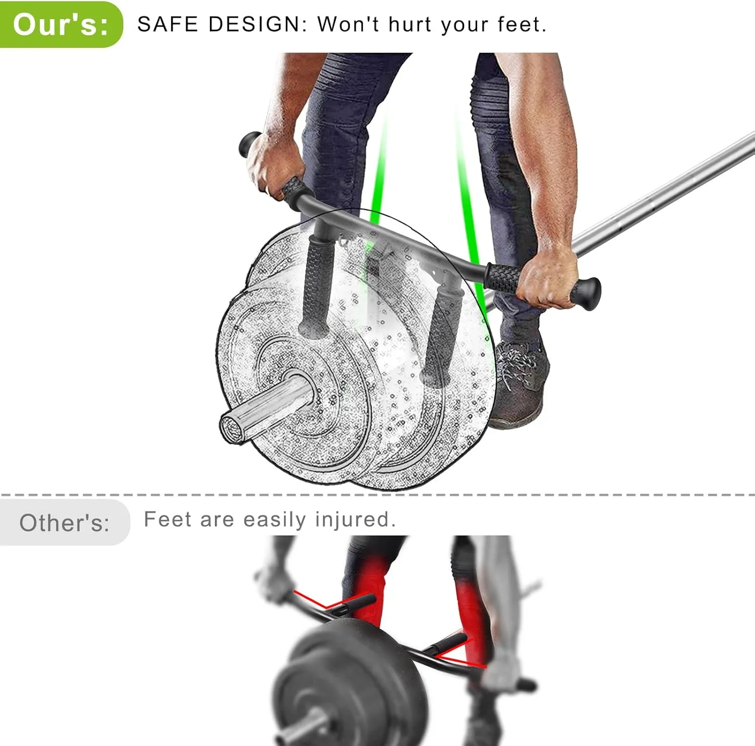 SELEWARE V Bar & T Bar Landmine Handle Attachment for 2" Barbell Bar, Solid Multi-Grip Landmine Handle T Row Attachment with Non-Slip Rubber Handle, Fits 2" Olympic Bars Strength Training Bars