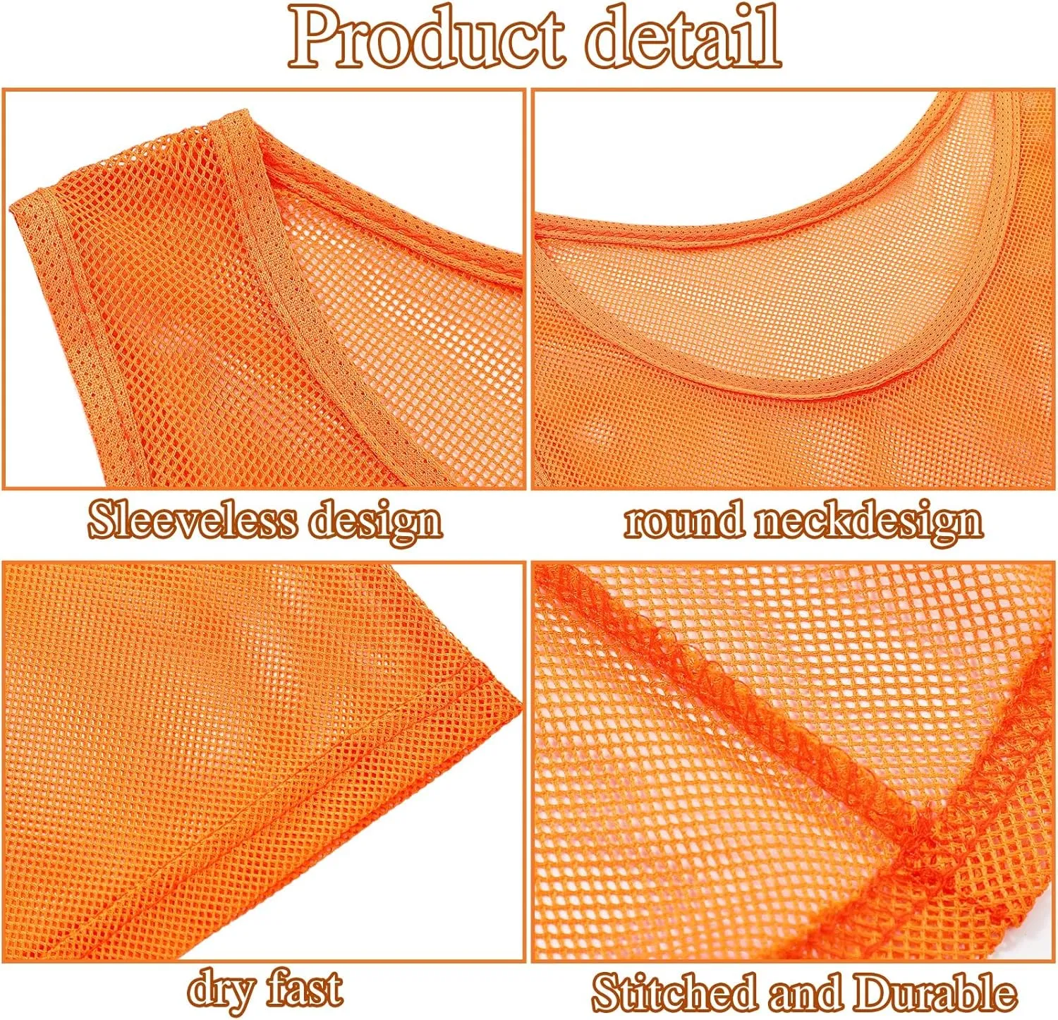 Sintege 12 Pcs Soccer Pinnies Pennies Jersey Scrimmage Vest Sports Practice Jersey Mesh Basketball Vest for Youth Adult Kids