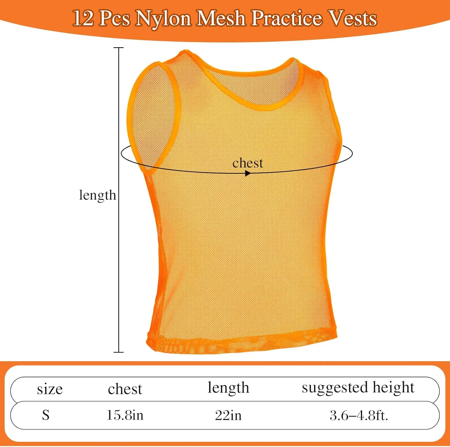 Sintege 12 Pcs Soccer Pinnies Pennies Jersey Scrimmage Vest Sports Practice Jersey Mesh Basketball Vest for Youth Adult Kids