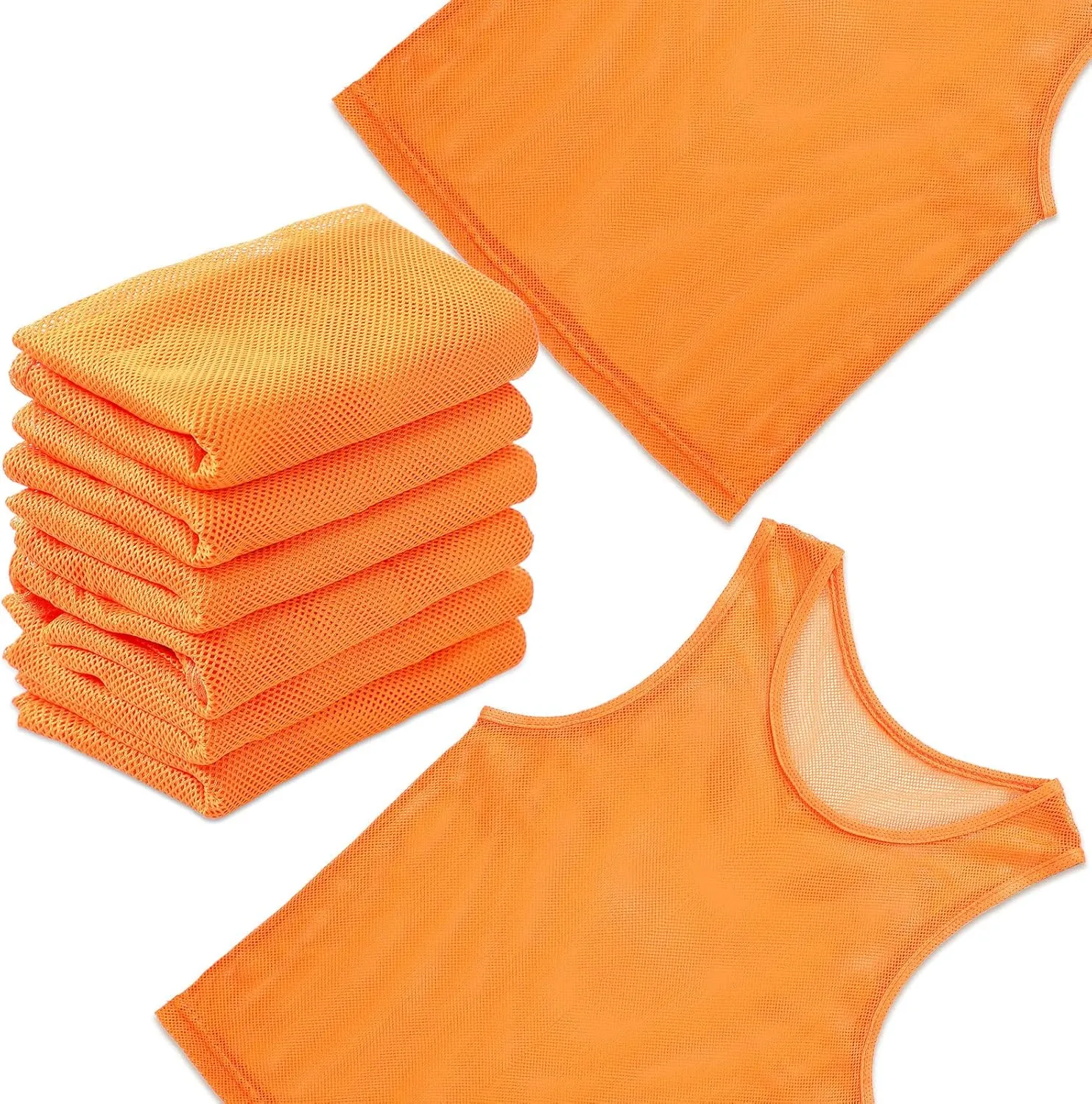 Sintege 12 Pcs Soccer Pinnies Pennies Jersey Scrimmage Vest Sports Practice Jersey Mesh Basketball Vest for Youth Adult Kids