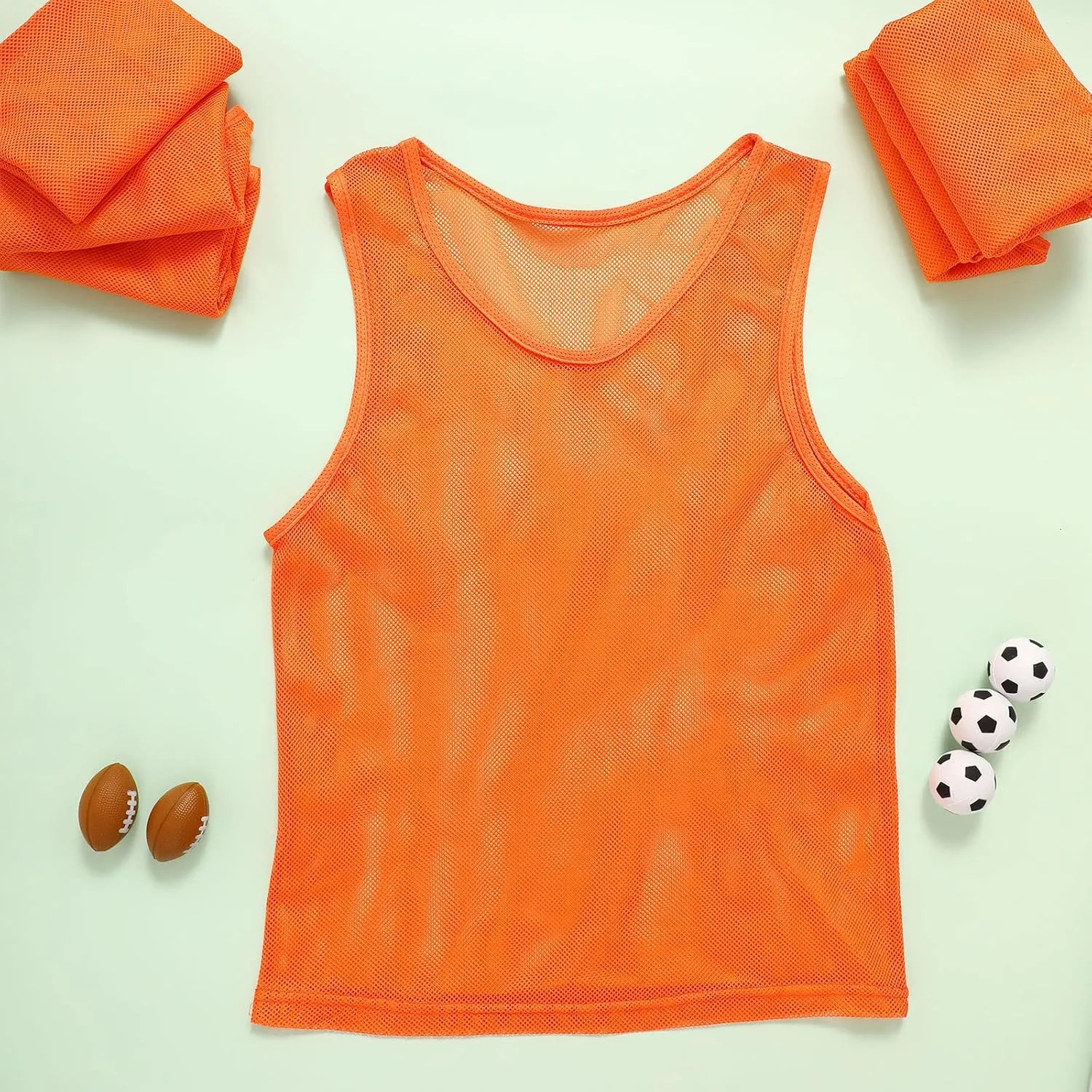 Sintege 12 Pcs Soccer Pinnies Pennies Jersey Scrimmage Vest Sports Practice Jersey Mesh Basketball Vest for Youth Adult Kids