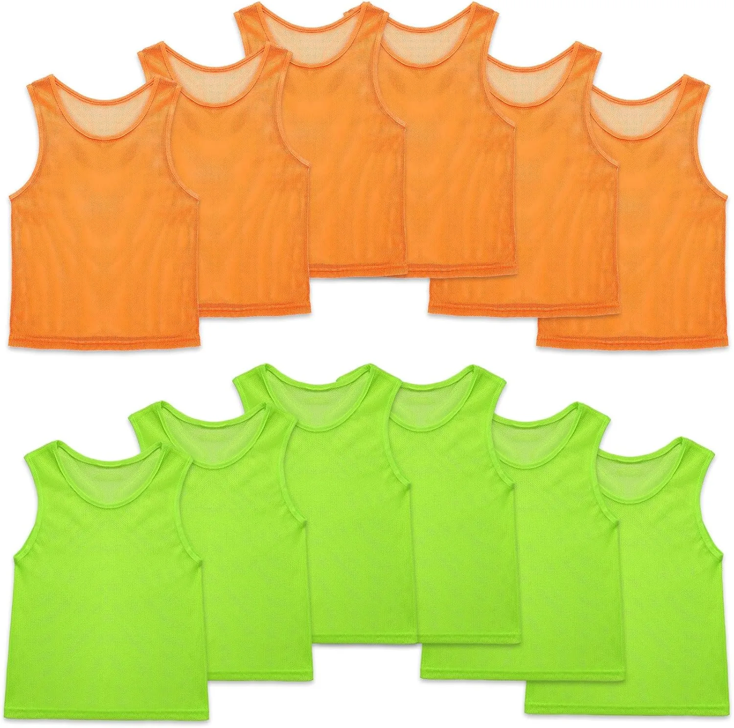 Sintege 12 Pcs Soccer Pinnies Pennies Jersey Scrimmage Vest Sports Practice Jersey Mesh Basketball Vest for Youth Adult Kids