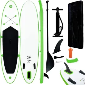 SVRCK Inflatable Stand Up Paddleboard Set for Memorable Adventures, Lightweight and Durable, Recreational Paddling, Green and White