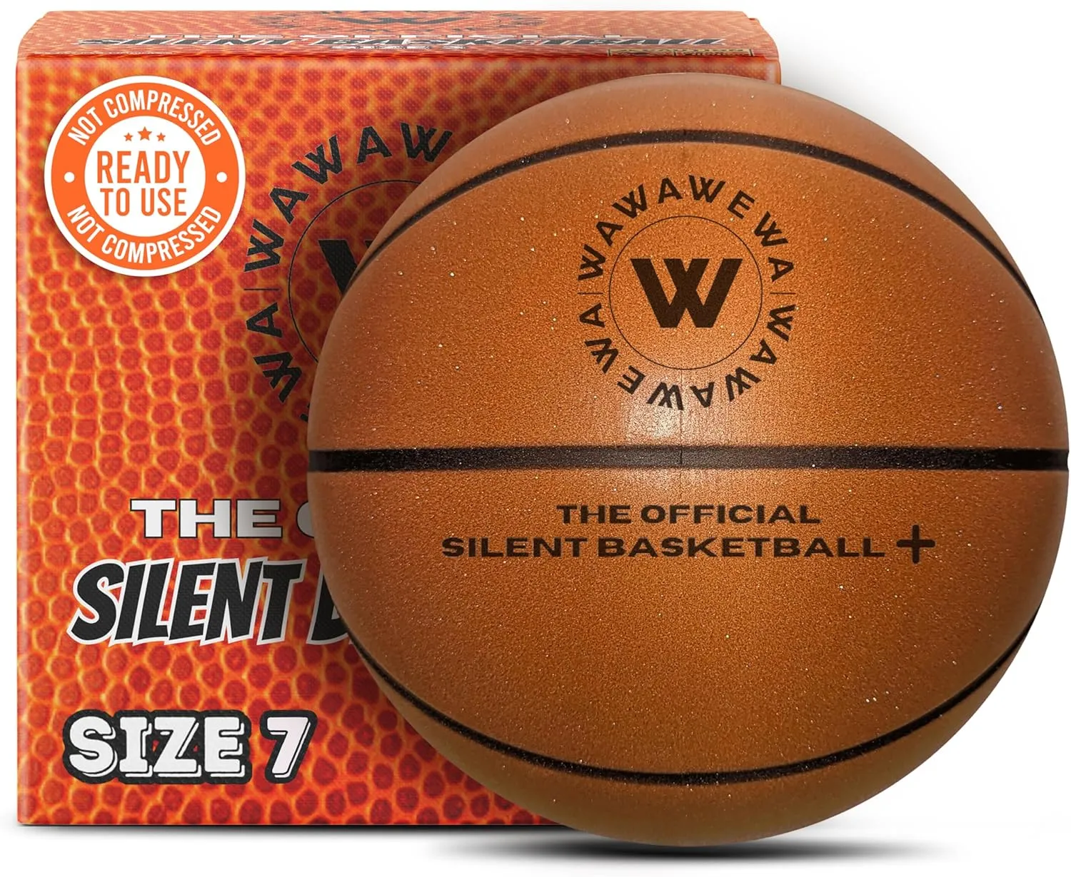 The Official Silent Basketball   (Size 7)  Noise-Free Indoor Basketball for Quiet Dribbling  Grooved Airless Indoor Basketballs  Ready to Play Black Basket Ball for All Ages (29.5")
