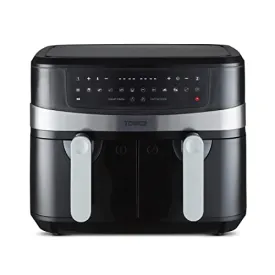 Tower T17088 Vortx 9L Duo Basket Air Fryer with Smart Finish, 2600W Power, Black