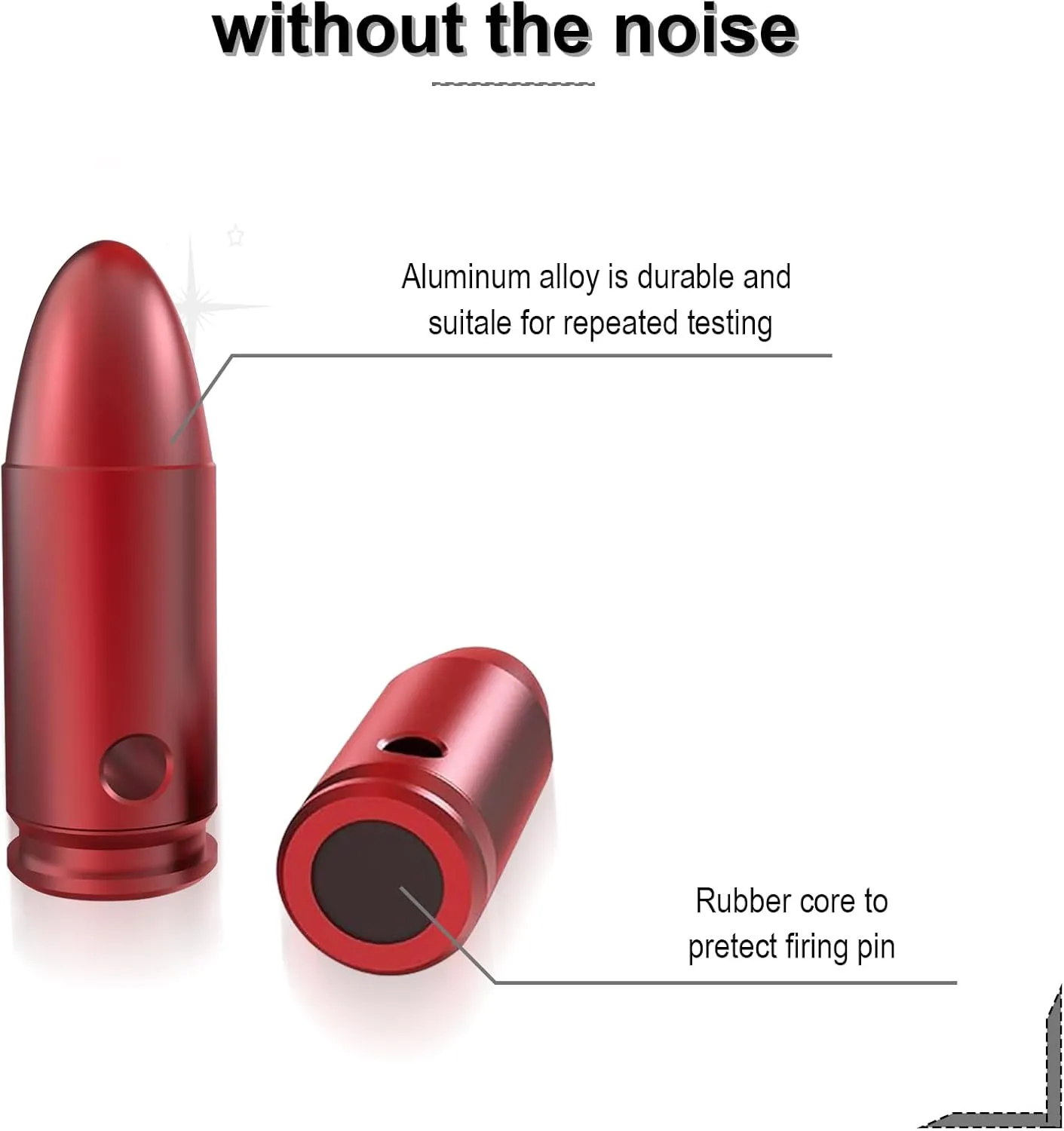 Training Snap Caps Dummy Rounds, Durable CNC-Machined Aluminum Alloy Safe for Handling Drills & Dry Fire Practice, Ideal for Shooting Skill Training.