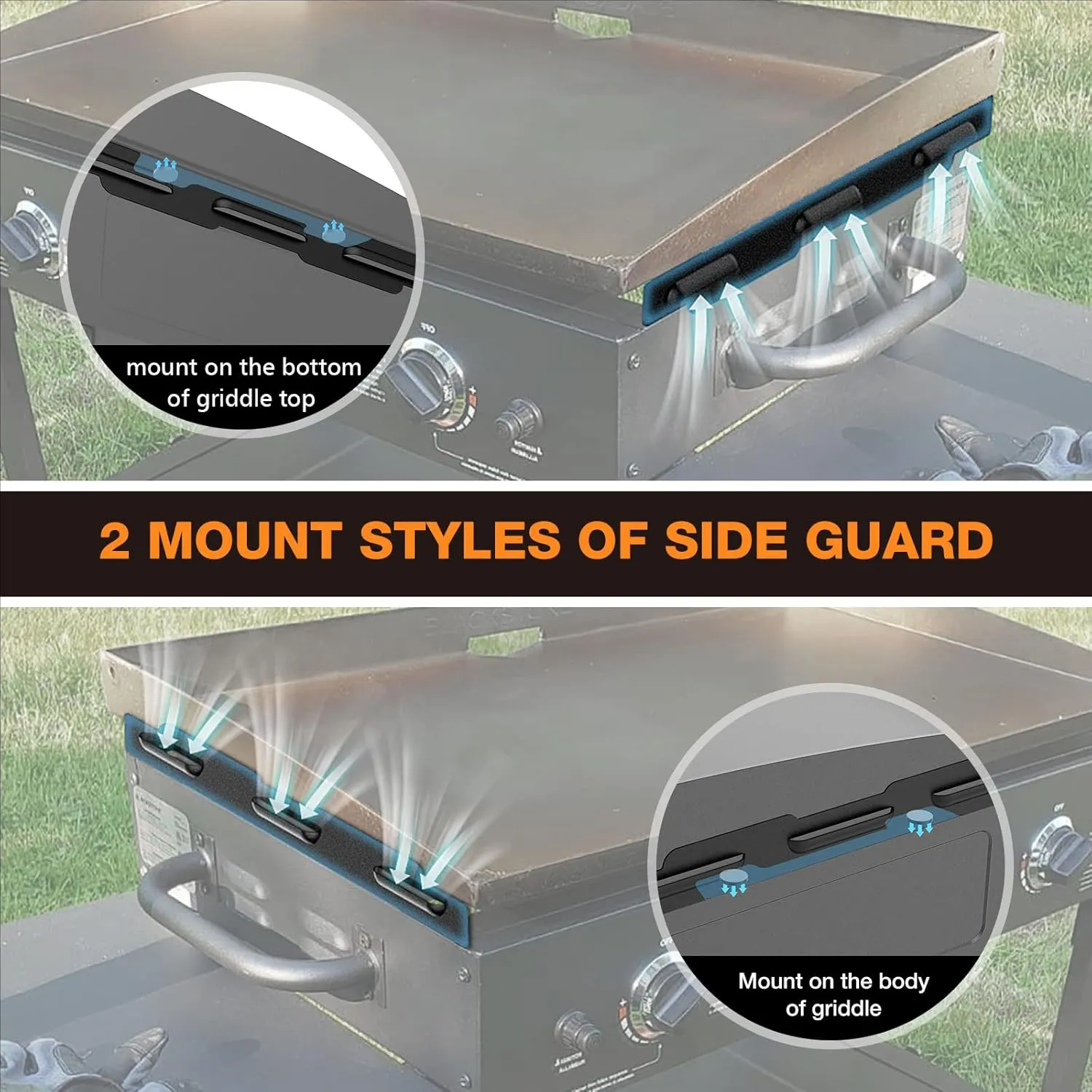 Upgraded Wind Guards for Blackstone 36 Griddle, Blackstone Griddle Accessories Fit for Black stone Grill, 5015 Magnetic Stainless Steel Wind Screens Protect Flame Hold Heat, Compatible with Hood