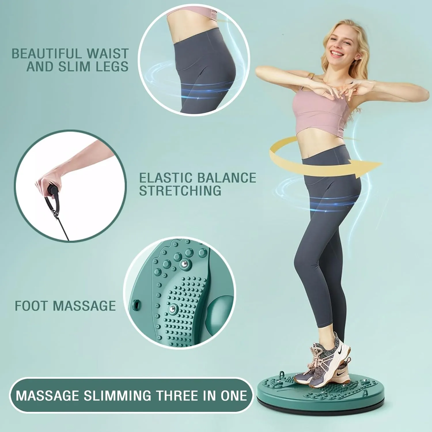 Waist Sculptor Twister Disc Board Twisting Exercise Machine, Lovely Core Ab Twist Plate Fitness Tool for Women