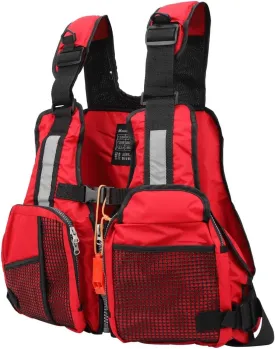 Watersport Vest, Portable Inflatable Adult Vest Waistcoat Jacket with Multi Pocket for Swimming Fishing Outdoor Water Sports
