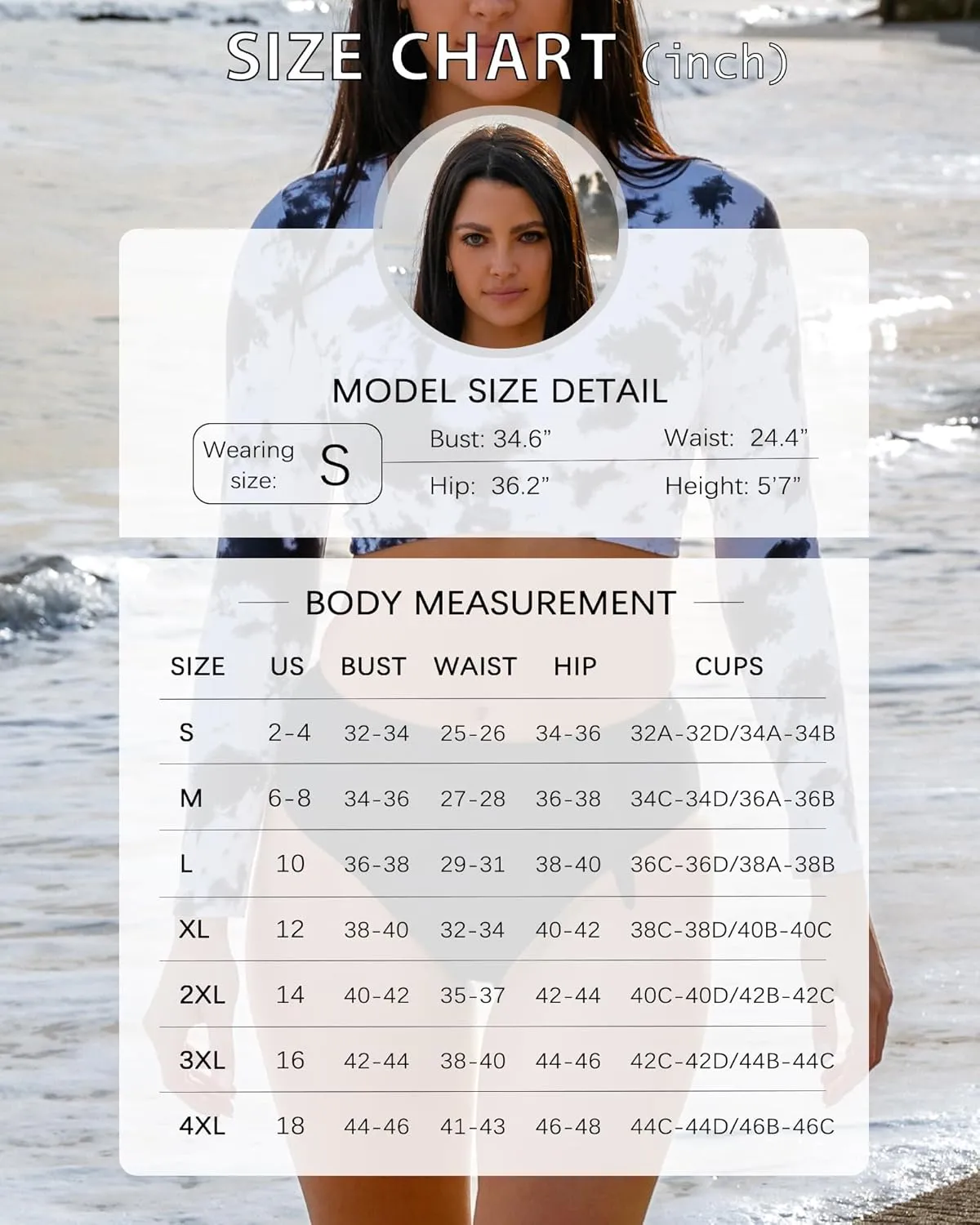 Womens Two Piece Swimsuits High Waisted Bikini Set Rash Guard Bathing Suit Long Sleeve Swimwear Crop Top Teen Girls